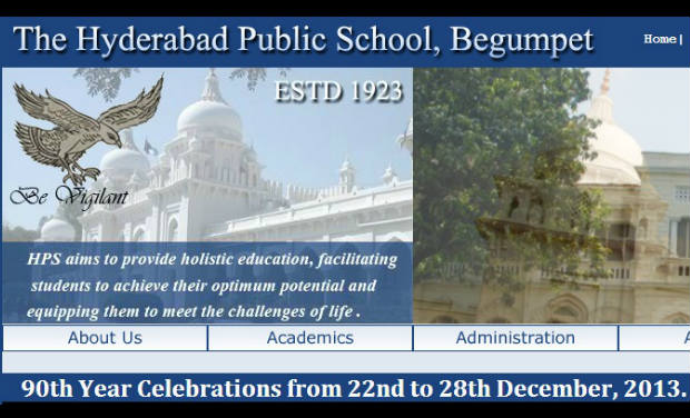 Screenshot of Hyderabad Public School official website. Screenshot of Hyderabad Public School official website.